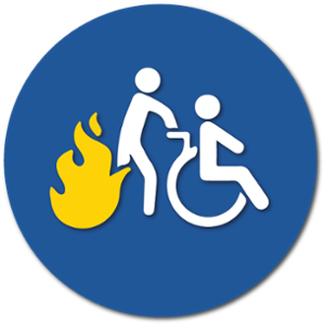 evacuation persons with disabilities icon